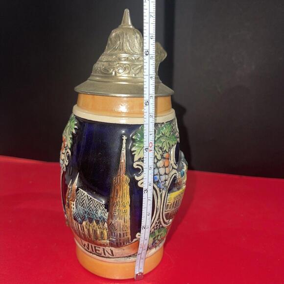 ❤️SOLD❤️Vintage DBGM Western Germany German Beer Stein with Pewter Lid. 7" in. - Picture 7 of 7